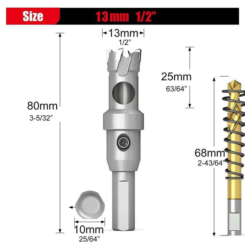 GSTK Upgrade Heavy Duty Carbide Hole Saw,Metal Steel Hole Saw Drill Bit,TCT Hole Cutter-Alloy Hardness Upgrade, Life Upgrade,Use for Stainless Steel, mild Steel, Iron, Copper,etc (13mm|1/2") - Image 2